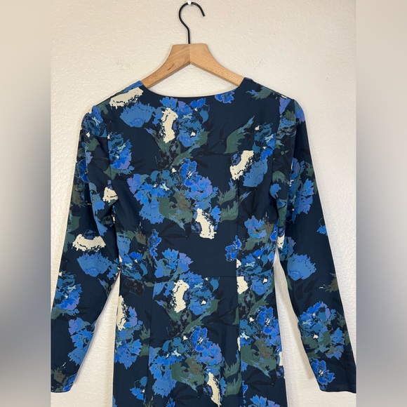 Aritzia Wilfred Aubagne Black Blue Green Cutout Long Sleeve Midi Dress size 4 - Picture 13 of 14